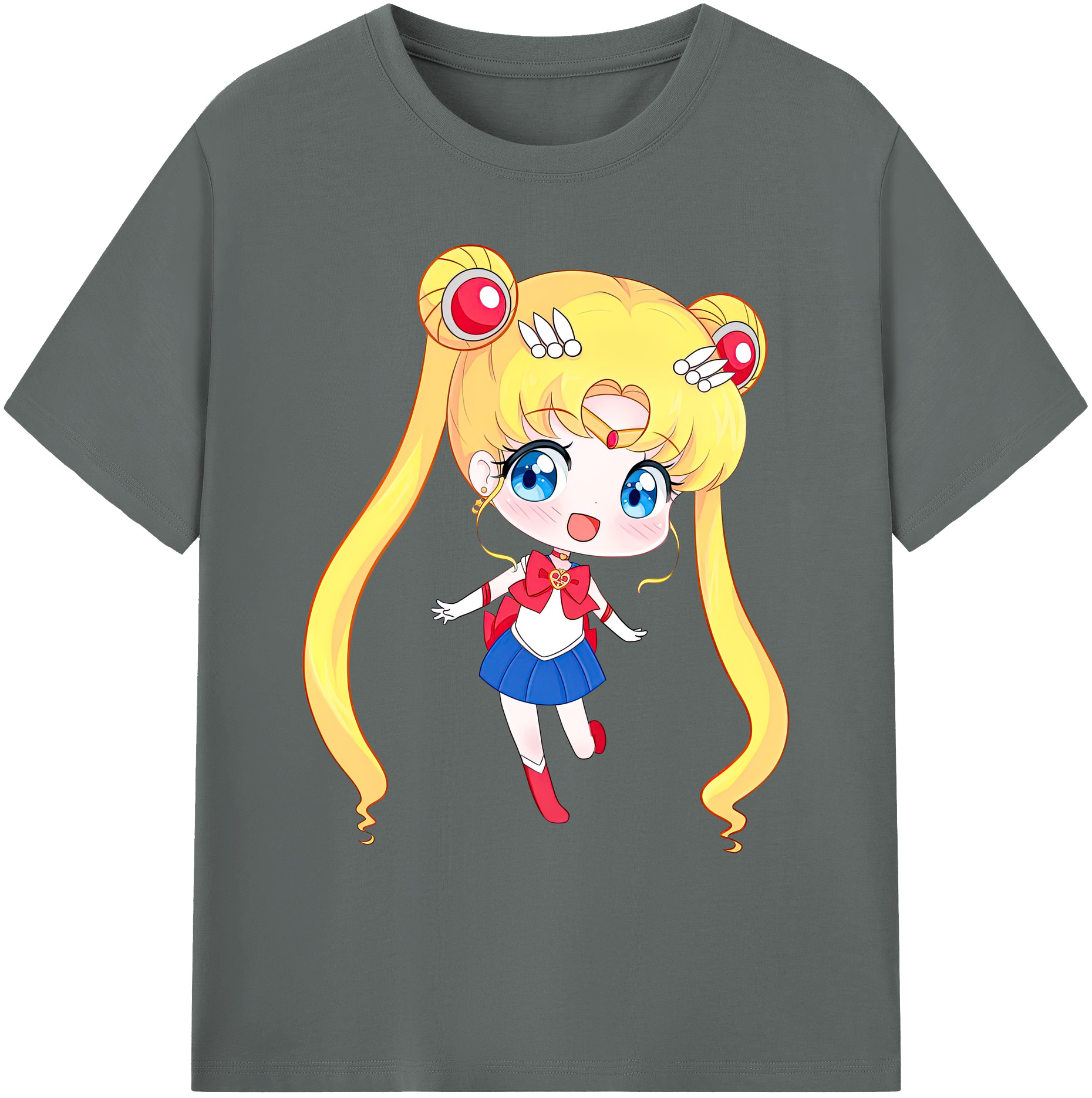 （画像用） 美少女戦士セーラームーン 月野 うさぎ つきの うさぎ Sailor Moon Tsukino Usagi 綿100％ メンズ半袖Tシャツ｜肌触りやわらか＆通気性
